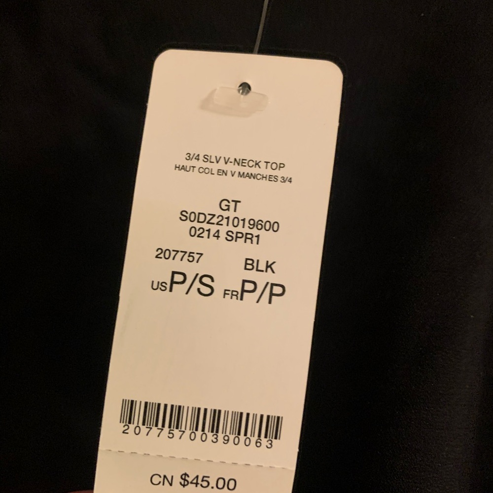 Bebe black v neck top new - Picture 2 of 3